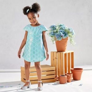 Disney Aqua Sequin Kids Formal Dress